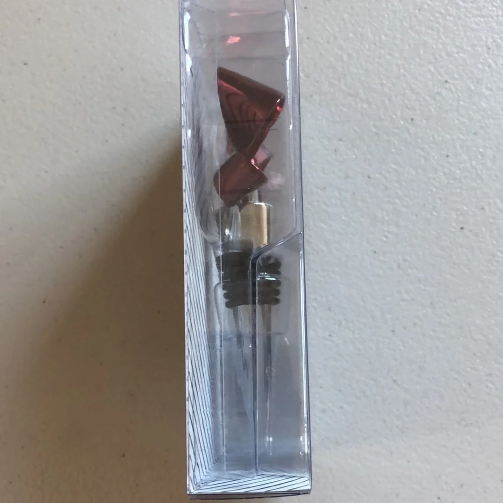 Wild Eye Designs dark red shiny bow wine oil stopper